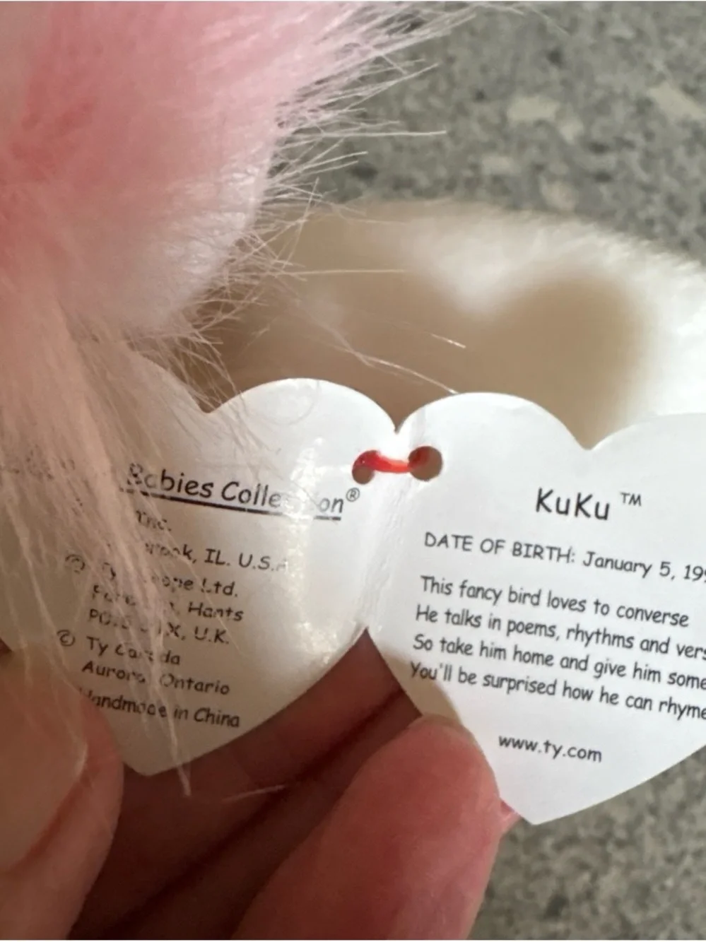 Beanie Baby KuKu the Cockatoo